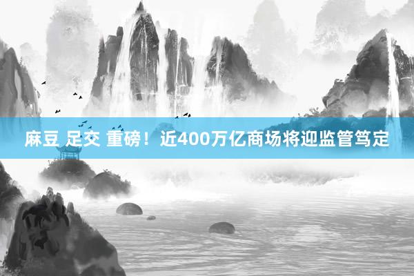 麻豆 足交 重磅！近400万亿商场将迎监管笃定