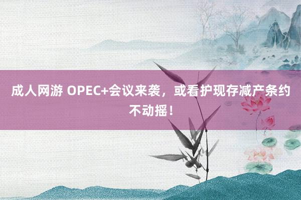 成人网游 OPEC+会议来袭，或看护现存减产条约不动摇！