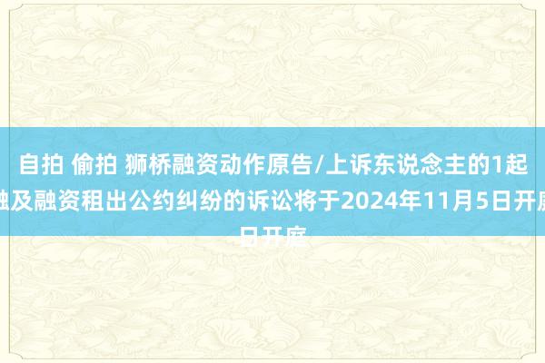 自拍 偷拍 狮桥融资动作原告/上诉东说念主的1起触及融资租出公约纠纷的诉讼将于2024年11月5日开庭