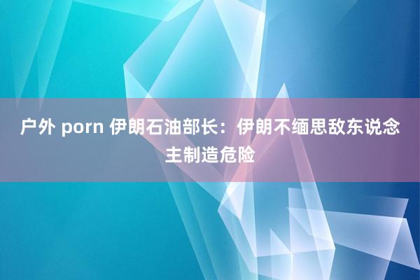 户外 porn 伊朗石油部长：伊朗不缅思敌东说念主制造危险