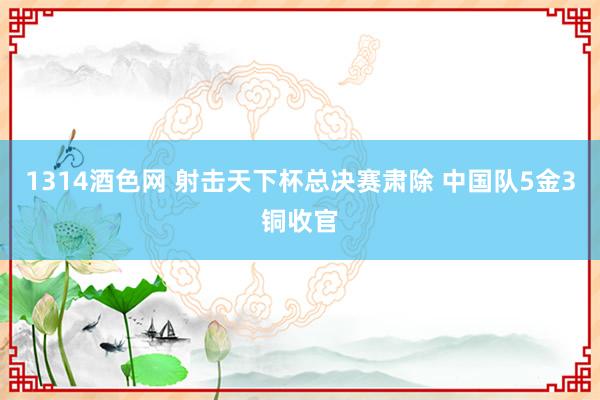 1314酒色网 射击天下杯总决赛肃除 中国队5金3铜收官