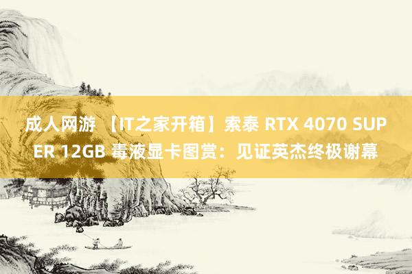 成人网游 【IT之家开箱】索泰 RTX 4070 SUPER 12GB 毒液显卡图赏：见证英杰终极谢幕