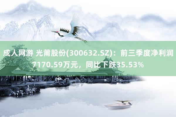 成人网游 光莆股份(300632.SZ)：前三季度净利润7170.59万元，同比下跌35.53%