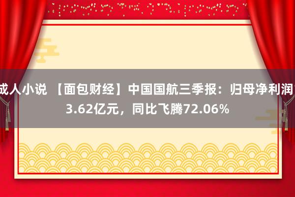 成人小说 【面包财经】中国国航三季报：归母净利润13.62亿元，同比飞腾72.06%