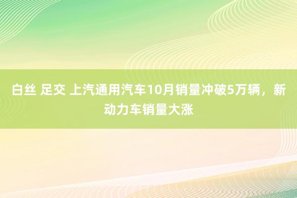 白丝 足交 上汽通用汽车10月销量冲破5万辆，新动力车销量大涨