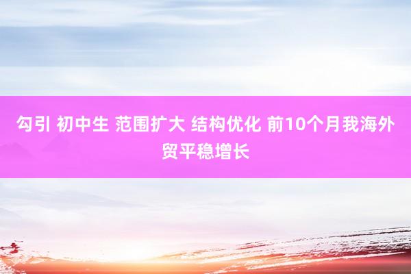 勾引 初中生 范围扩大 结构优化 前10个月我海外贸平稳增长