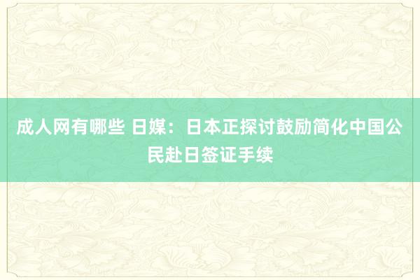 成人网有哪些 日媒：日本正探讨鼓励简化中国公民赴日签证手续