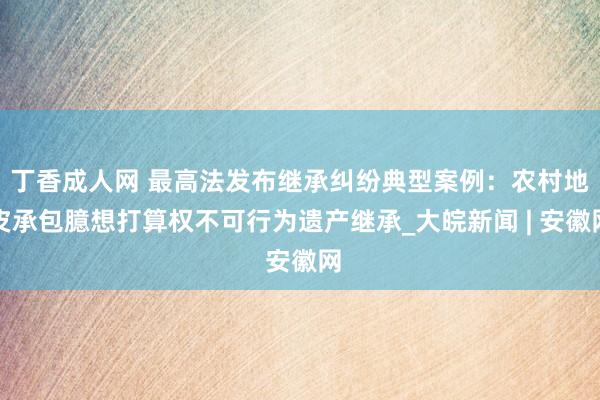 丁香成人网 最高法发布继承纠纷典型案例：农村地皮承包臆想打算权不可行为遗产继承_大皖新闻 | 安徽网