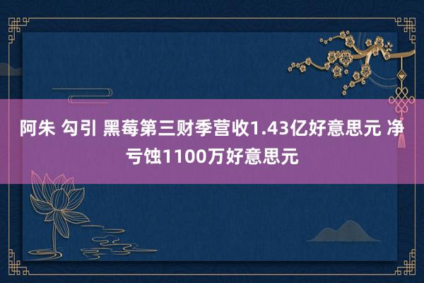 阿朱 勾引 黑莓第三财季营收1.43亿好意思元 净亏蚀1100万好意思元