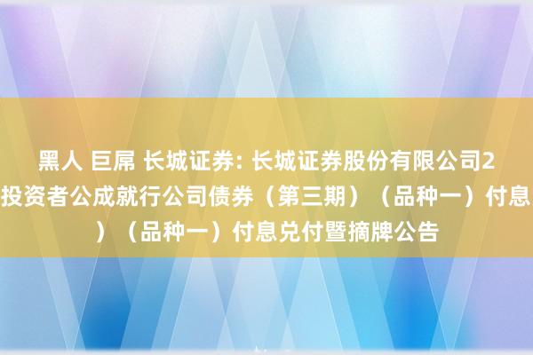 黑人 巨屌 长城证券: 长城证券股份有限公司2022年面向专科投资者公成就行公司债券（第三期）（品种一）付息兑付暨摘牌公告