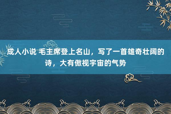 成人小说 毛主席登上名山，写了一首雄奇壮阔的诗，大有傲视宇宙的气势