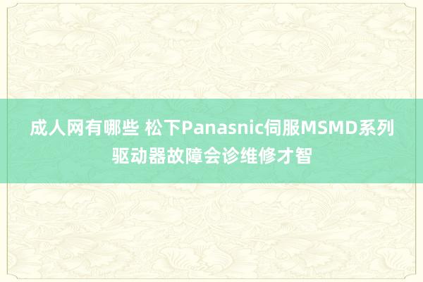 成人网有哪些 松下Panasnic伺服MSMD系列驱动器故障会诊维修才智