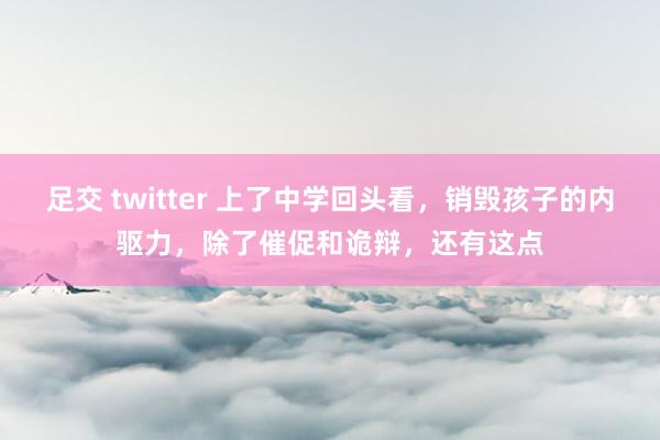 足交 twitter 上了中学回头看，销毁孩子的内驱力，除了催促和诡辩，还有这点