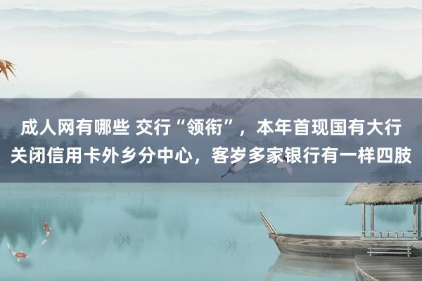 成人网有哪些 交行“领衔”，本年首现国有大行关闭信用卡外乡分中心，客岁多家银行有一样四肢